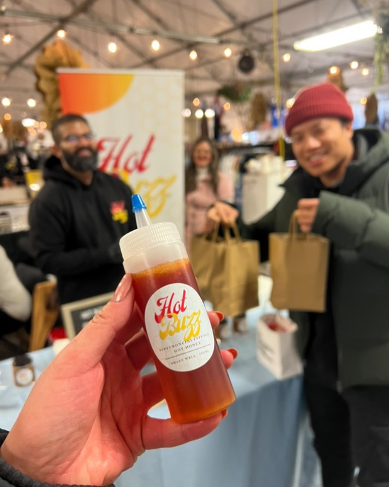 Hot Buzz at a winter market